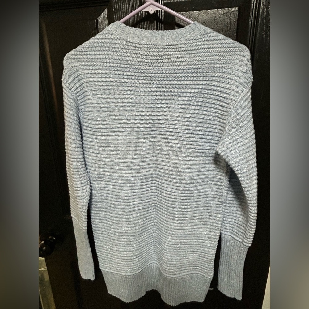 Nine West Soft Blue Ribbed Sweater - Picture 2 of 3